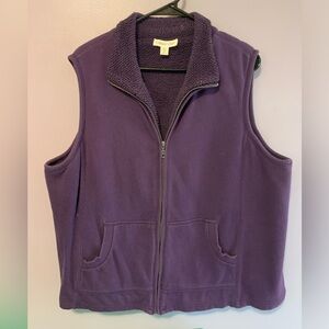Coldwater Creek Fleece Vest Dark Purple 2X